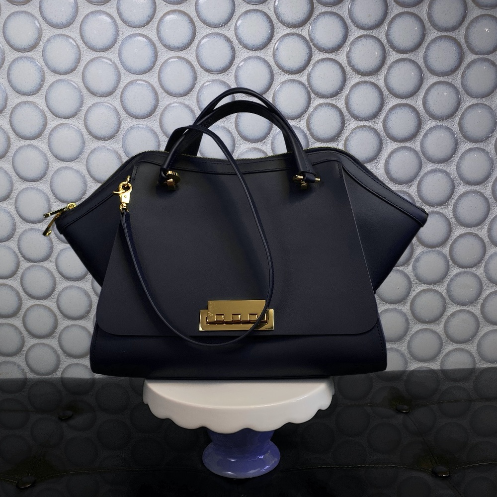 Zac Posen Eartha Iconic Jumbo Double Handle - Navy